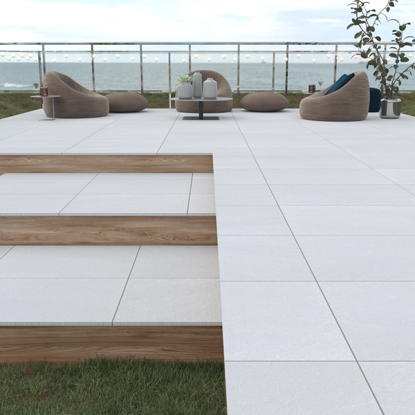Bellevue White External Porcelain Paving